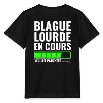 blague lourde en cours veuillez patienter - T-shirt bio MINI CREATOR Stanley/Stella Enfant - noir - Devant - Mikhail (115cm)