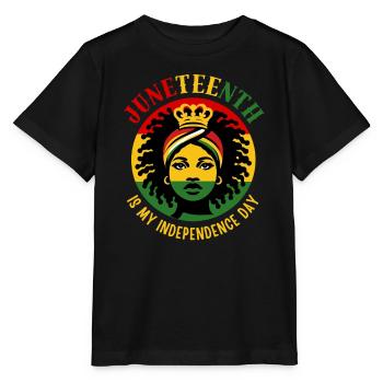 Juneteenth est mon jour d’indépendance - T-shirt bio MINI CREATOR Stanley/Stella Enfant - noir - Devant - Mikhail (115cm)