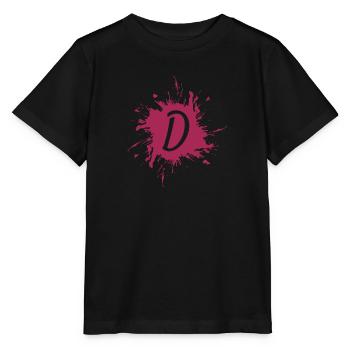 Lettre D - lettre initiale D - T-shirt bio MINI CREATOR Stanley/Stella Enfant - noir - Devant - Mikhail (115cm)