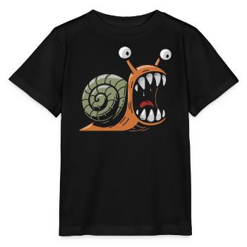 Snail with large teeth - Stanley/Stella MINI CREATOR Kids’ T-Shirt - black - Front - Mikhail (115cm)