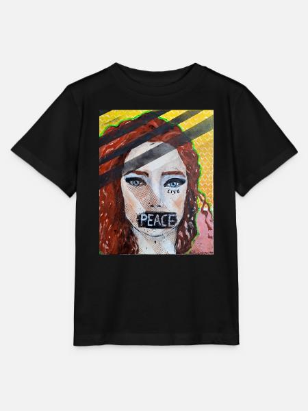 Live PEACE - Stanley/Stella Kinder T-Shirt MINI CREATOR - Schwarz