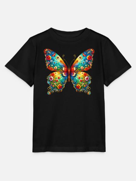 Schmetterling - Stanley/Stella Kinder T-Shirt MINI CREATOR - Schwarz