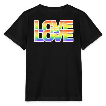 Rainbow Love Lettering - Stanley/Stella MINI CREATOR Kids’ T-Shirt - black - Front - Mikhail (115cm)
