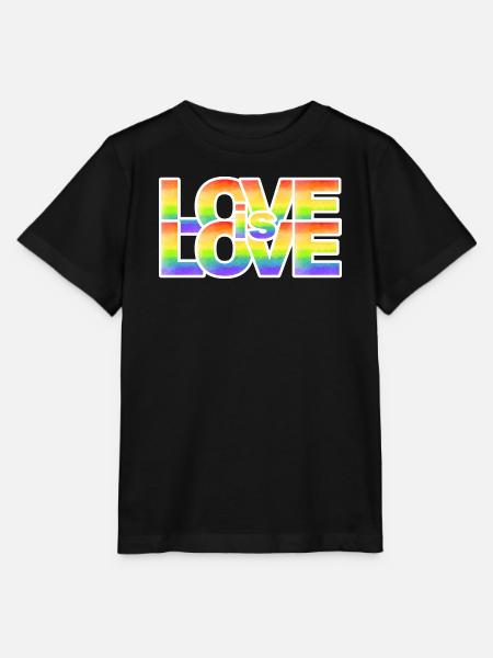 Regenbogen Liebe Schriftzug - Stanley/Stella Kinder T-Shirt MINI CREATOR - Schwarz