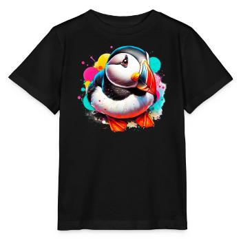 Puffin - Stanley/Stella MINI CREATOR Kids’ T-Shirt - black - Front - Mikhail (115cm)