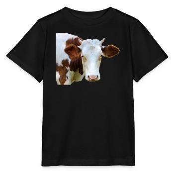 lustige Kuh Kuhkopf Geschenk Bauern Landwirte - Stanley/Stella Kinder T-Shirt MINI CREATOR  - Schwarz - Vorne - Mikhail (115cm)
