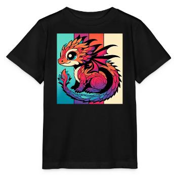 Drache - Stanley/Stella Kinder T-Shirt MINI CREATOR  - Schwarz - Vorne - Mikhail (115cm)