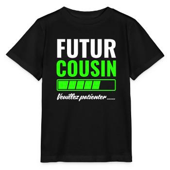 Future cousin please wait - Stanley/Stella MINI CREATOR Kids’ T-Shirt - black - Front - Mikhail (115cm)