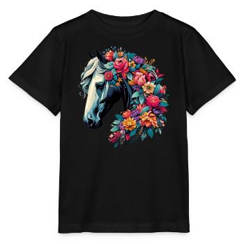 Cheval - T-shirt bio MINI CREATOR Stanley/Stella Enfant - noir - Devant - Mikhail (115cm)