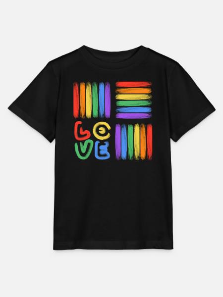 Regenbogen-Liebe Pinselkunst - Stanley/Stella Kinder T-Shirt MINI CREATOR - Schwarz
