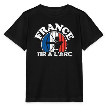 Tir à l'arc - Équipe de tir à l'arc de France. - T-shirt bio MINI CREATOR Stanley/Stella Enfant - noir - Devant - Mikhail (115cm)