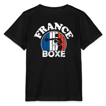 Boxe - France boxe - France - Equipe de boxe. - T-shirt bio MINI CREATOR Stanley/Stella Enfant - noir - Devant - Mikhail (115cm)