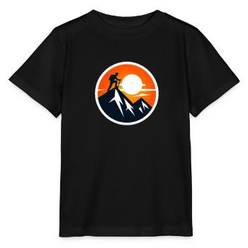Bei Sonnenuntergang auf den Gipfel klettern - Stanley/Stella Kinder T-Shirt MINI CREATOR  - Schwarz - Vorne - Mikhail (115cm)