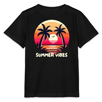 Sommer-Vibes - Stanley/Stella Kinder T-Shirt MINI CREATOR  - Schwarz - Vorne - Mikhail (115cm)