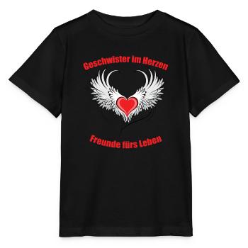 Frères et sœurs de cœur, amis pour la vie - T-shirt bio MINI CREATOR Stanley/Stella Enfant - noir - Devant - Mikhail (115cm)