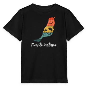 Fuerteventura Umriss Karte Kanaren retro vintage - Stanley/Stella Kinder T-Shirt MINI CREATOR  - Schwarz - Vorne - Mikhail (115cm)