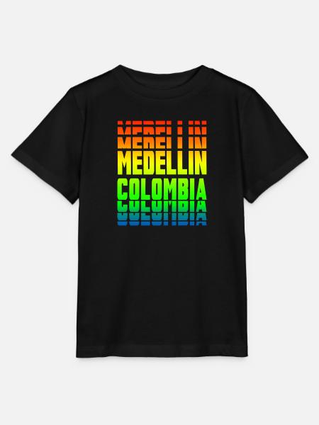 Medellin Kolumbien Regebogen Design - Stanley/Stella Kinder T-Shirt MINI CREATOR  - Schwarz