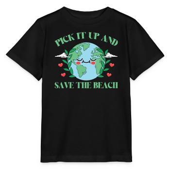 Badestrand & Meer plastikfrei gegen Verschmutzung - Stanley/Stella Kinder T-Shirt MINI CREATOR  - Schwarz - Vorne - Mikhail (115cm)