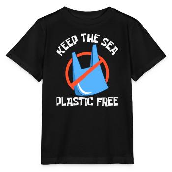 Badestrand & Meer plastikfrei gegen Verschmutzung - Stanley/Stella Kinder T-Shirt MINI CREATOR  - Schwarz - Vorne - Mikhail (115cm)