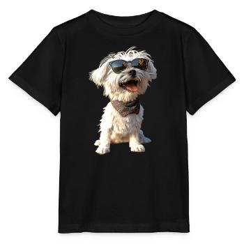 Maltais Petit Chien Maltais Amour Doux Maltais - T-shirt bio MINI CREATOR Stanley/Stella Enfant - noir - Devant - Mikhail (115cm)