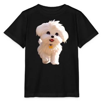 Maltais Petit Chien Maltais Amour Doux Maltais - T-shirt bio MINI CREATOR Stanley/Stella Enfant - noir - Devant - Mikhail (115cm)