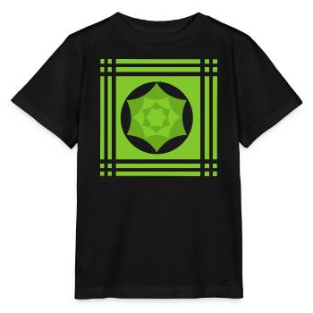 Geometric play of colours in green - Stanley/Stella MINI CREATOR Kids’ T-Shirt - black - Front - Mikhail (115cm)