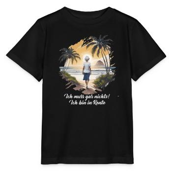 Rentnerin muss gar nichts für dunkle Produkte - Stanley/Stella Kinder T-Shirt MINI CREATOR  - Schwarz - Vorne - Mikhail (115cm)