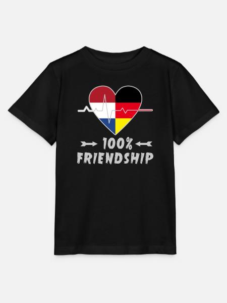 Niederlande und Deutschland 100% Freundschaft - Stanley/Stella Kinder T-Shirt MINI CREATOR - Schwarz