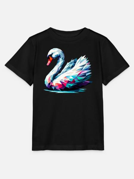 Polygonaler Schwan - Stanley/Stella Kinder T-Shirt MINI CREATOR - Schwarz