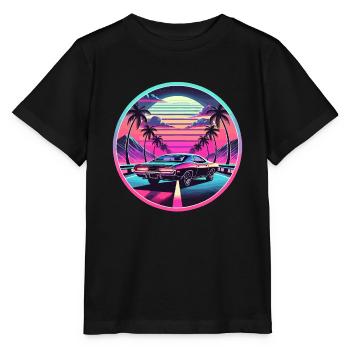 Retro Sunset Muscle Car Fahren - Stanley/Stella Kinder T-Shirt MINI CREATOR  - Schwarz - Vorne - Mikhail (115cm)