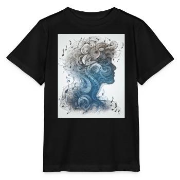 L’ mélodique : symphonie de pensées et de notes - T-shirt bio MINI CREATOR Stanley/Stella Enfant - noir - Devant - Mikhail (115cm)