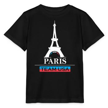 Paris team USA Sport Spiele Athlet Sportler Logo - Stanley/Stella Kinder T-Shirt MINI CREATOR  - Schwarz - Vorne - Mikhail (115cm)