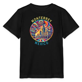 Monterrey Mexiko Städte Kunst Design - Stanley/Stella Kinder T-Shirt MINI CREATOR  - Schwarz - Vorne - Mikhail (115cm)