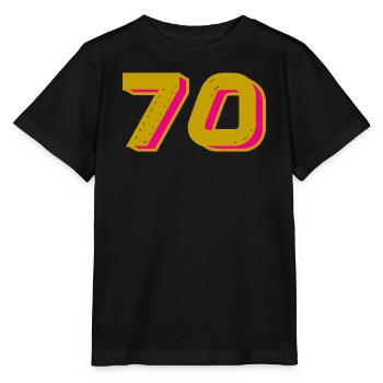 70. 70 ANS. 70e ANNIVERSAIRE. ANNIVERSAIRE 70 ANS. - T-shirt bio MINI CREATOR Stanley/Stella Enfant - noir - Devant - Mikhail (115cm)