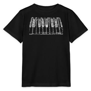 Klaviertaste Pianist - Stanley/Stella Kinder T-Shirt MINI CREATOR  - Schwarz - Vorne - Mikhail (115cm)