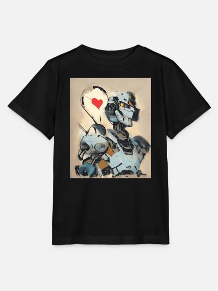 I Love Robots cooler Roboter - Stanley/Stella Kinder T-Shirt MINI CREATOR  - Schwarz