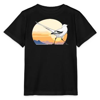 Oiseau au lever du soleil - T-shirt bio MINI CREATOR Stanley/Stella Enfant - noir - Devant - Mikhail (115cm)