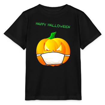 Citrouille avec masque facial - T-shirt bio MINI CREATOR Stanley/Stella Enfant - noir - Devant - Mikhail (115cm)