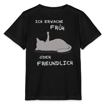 Je me lève tôt ou amical - T-shirt bio MINI CREATOR Stanley/Stella Enfant - noir - Devant - Mikhail (115cm)