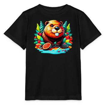 Bieber - Stanley/Stella Kinder T-Shirt MINI CREATOR  - Schwarz - Vorne - Mikhail (115cm)