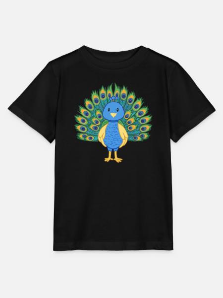 Pfau - Stanley/Stella Kinder T-Shirt MINI CREATOR - Schwarz