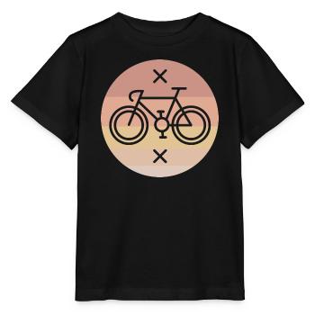 retro road bike gravel vintage lines single speed - Stanley/Stella MINI CREATOR Kids’ T-Shirt - black - Front - Mikhail (115cm)
