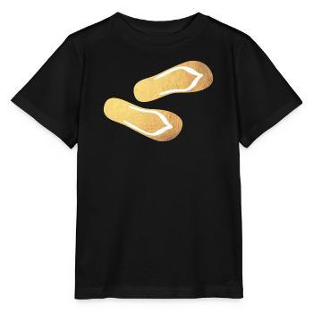 Slippers Flip Flops Gold Glamping Luxury Beach - Stanley/Stella MINI CREATOR Kids’ T-Shirt - black - Front - Mikhail (115cm)