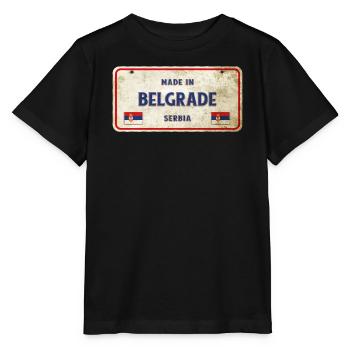 Panneau vintage Belgrade Serbia - T-shirt bio MINI CREATOR Stanley/Stella Enfant - noir - Devant - Mikhail (115cm)