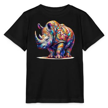 Rhinoceros - Stanley/Stella MINI CREATOR Kids’ T-Shirt - black - Front - Mikhail (115cm)
