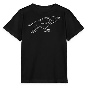 Krähe lineart - Stanley/Stella Kinder T-Shirt MINI CREATOR  - Schwarz - Vorne - Mikhail (115cm)