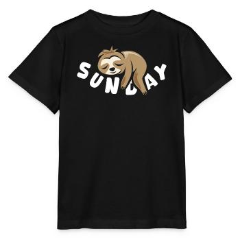 Dimanche paresseux bande dessinée drôle Icône de chemise du dimanche - T-shirt bio MINI CREATOR Stanley/Stella Enfant - noir - Devant - Mikhail (115cm)