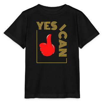 ja ich kann das - Optimismus ist mein Können - Stanley/Stella Kinder T-Shirt MINI CREATOR  - Schwarz - Vorne - Mikhail (115cm)