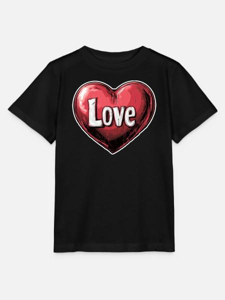 Herz der Liebe Illustration - Stanley/Stella Kinder T-Shirt MINI CREATOR  - Schwarz