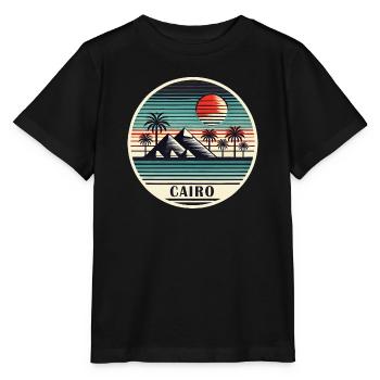 Cairo Egypt Pyramids Desert - Stanley/Stella MINI CREATOR Kids’ T-Shirt - black - Front - Mikhail (115cm)